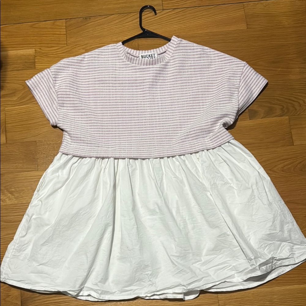 BUCKETLIST Pink and White Striped Blouse